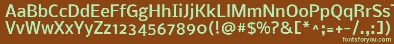 Шрифт NobileMedium – зелёные шрифты на коричневом фоне