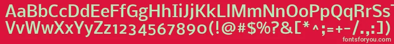 フォントNobileMedium – 赤い背景に緑の文字