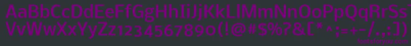 Fonte NobileMedium – fontes roxas em um fundo preto