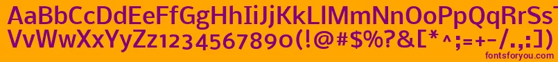フォントNobileMedium – オレンジの背景に紫のフォント