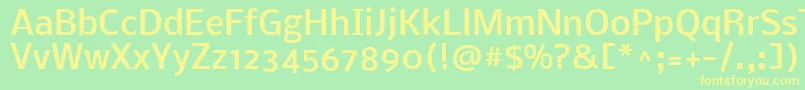 NobileMedium Font – Yellow Fonts on Green Background