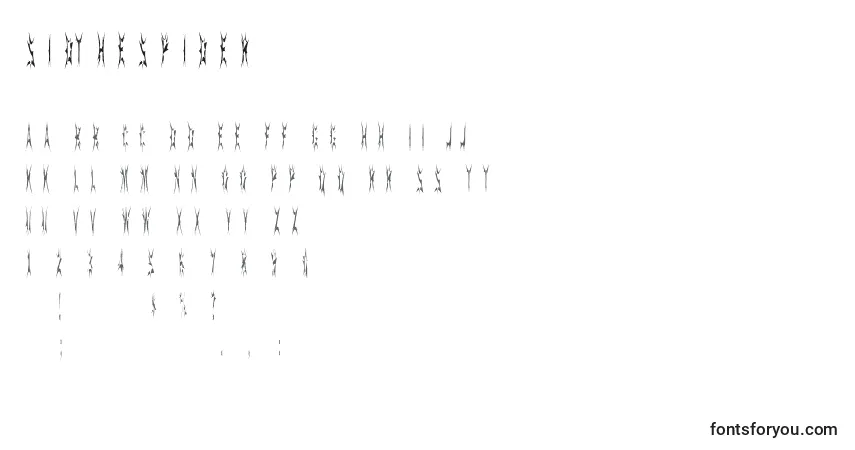 Schriftart Sidthespider – Alphabet, Zahlen, spezielle Symbole