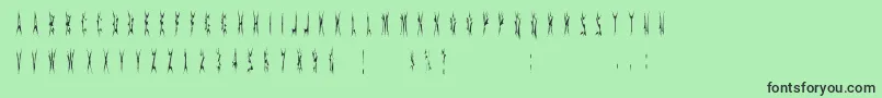 Fonte Sidthespider – fontes pretas em um fundo verde