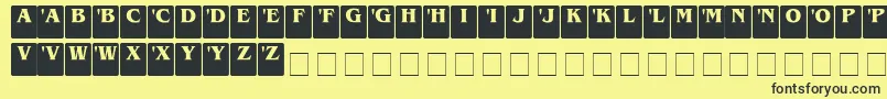 Fonte DcSerif – fontes pretas em um fundo amarelo