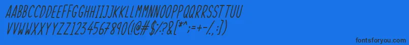 SkinnyThingsItalic Font – Black Fonts on Blue Background