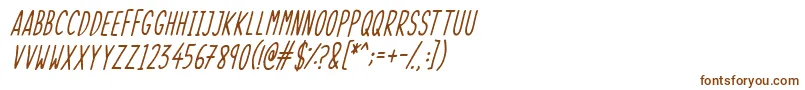 SkinnyThingsItalic-fontti – ruskeat fontit valkoisella taustalla