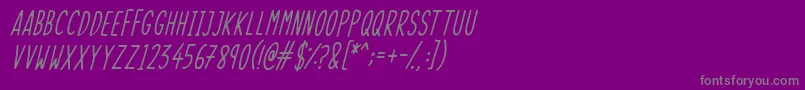 SkinnyThingsItalic-Schriftart – Graue Schriften auf violettem Hintergrund