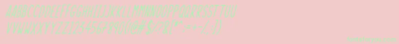 SkinnyThingsItalic Font – Green Fonts on Pink Background