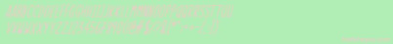 SkinnyThingsItalic Font – Pink Fonts on Green Background