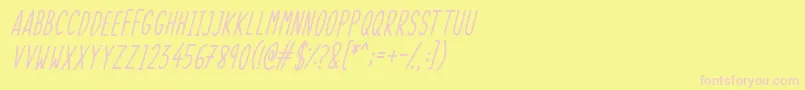 SkinnyThingsItalic Font – Pink Fonts on Yellow Background