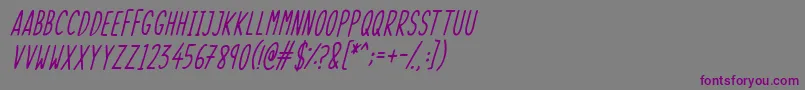 SkinnyThingsItalic Font – Purple Fonts on Gray Background