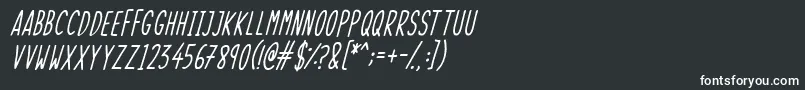 SkinnyThingsItalic Font – White Fonts on Black Background