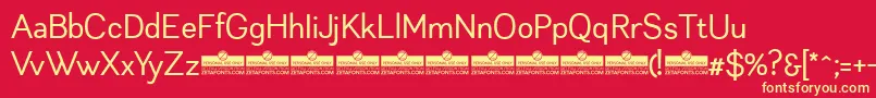 フォントLeonRegularTrial – 黄色の文字、赤い背景