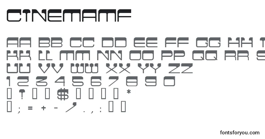 Шрифт CinemaMf – алфавит, цифры, специальные символы