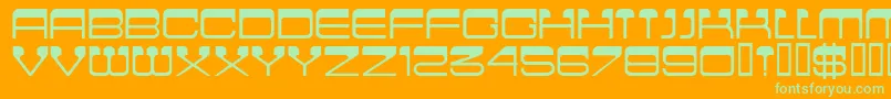 CinemaMf Font – Green Fonts on Orange Background