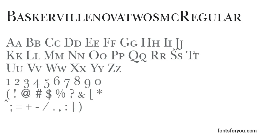 Czcionka BaskervillenovatwosmcRegular – alfabet, cyfry, specjalne znaki