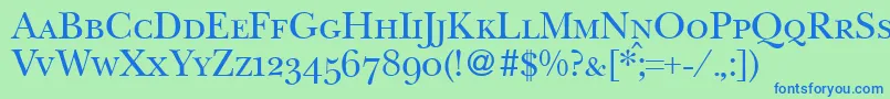 BaskervillenovatwosmcRegular Font – Blue Fonts on Green Background