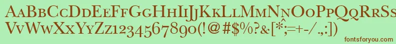 BaskervillenovatwosmcRegular Font – Brown Fonts on Green Background