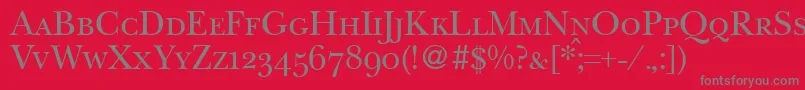 BaskervillenovatwosmcRegular Font – Gray Fonts on Red Background