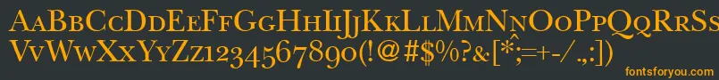 BaskervillenovatwosmcRegular Font – Orange Fonts on Black Background