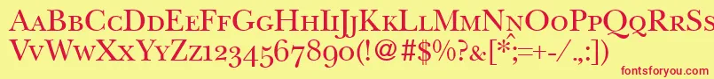 BaskervillenovatwosmcRegular Font – Red Fonts on Yellow Background