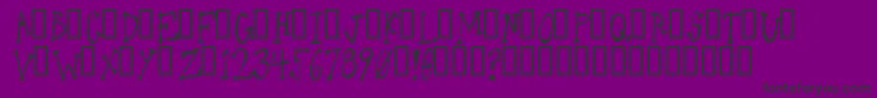 OneLeggedDonkey-fontti – mustat fontit violetilla taustalla