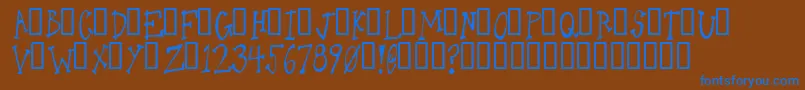 OneLeggedDonkey Font – Blue Fonts on Brown Background