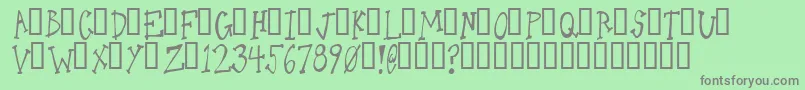 OneLeggedDonkey-Schriftart – Graue Schriften auf grünem Hintergrund