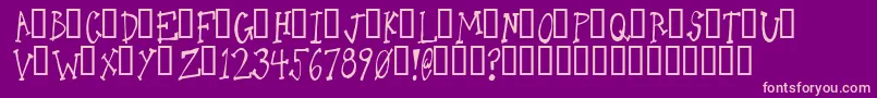 Police OneLeggedDonkey – polices roses sur fond violet