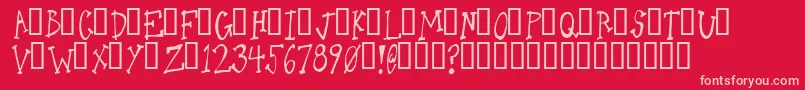 OneLeggedDonkey Font – Pink Fonts on Red Background