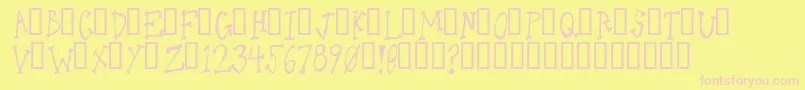 OneLeggedDonkey Font – Pink Fonts on Yellow Background