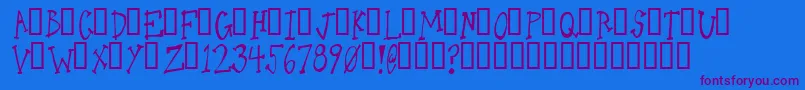 OneLeggedDonkey Font – Purple Fonts on Blue Background