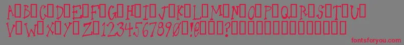 OneLeggedDonkey Font – Red Fonts on Gray Background