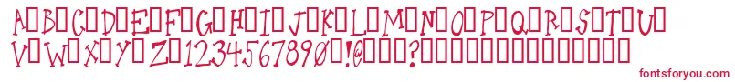 OneLeggedDonkey Font – Red Fonts on White Background