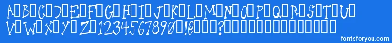 Lisätietoja OneLeggedDonkey-fontista OneLeggedDonkey-fontti – valkoiset fontit sinisellä taustalla