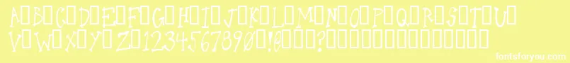 OneLeggedDonkey Font – White Fonts on Yellow Background