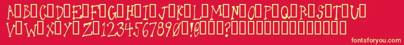 OneLeggedDonkey Font – Yellow Fonts on Red Background