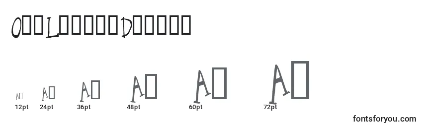 OneLeggedDonkey Font Sizes