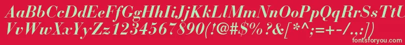 BauerbodonistdBolditalic Font – Green Fonts on Red Background