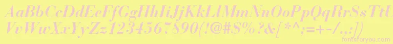 BauerbodonistdBolditalic Font – Pink Fonts on Yellow Background