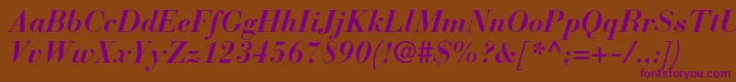BauerbodonistdBolditalic Font – Purple Fonts on Brown Background
