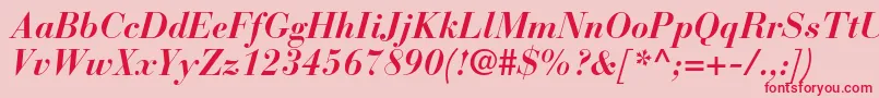 BauerbodonistdBolditalic Font – Red Fonts on Pink Background