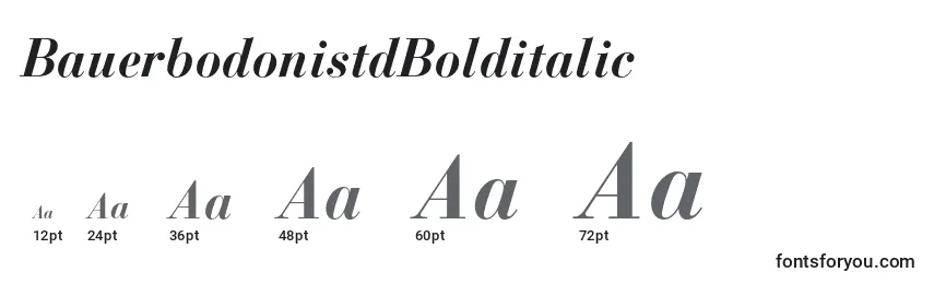 Размеры шрифта BauerbodonistdBolditalic