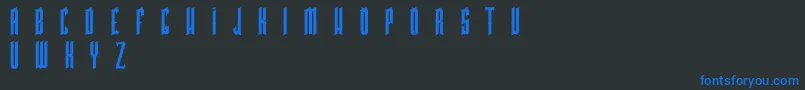 PkHigmonum-Schriftart – Blaue Schriften auf schwarzem Hintergrund