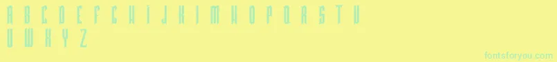 フォントPkHigmonum – 黄色い背景に緑の文字