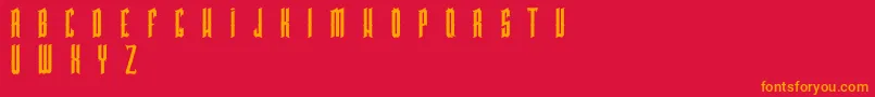 PkHigmonum Font – Orange Fonts on Red Background