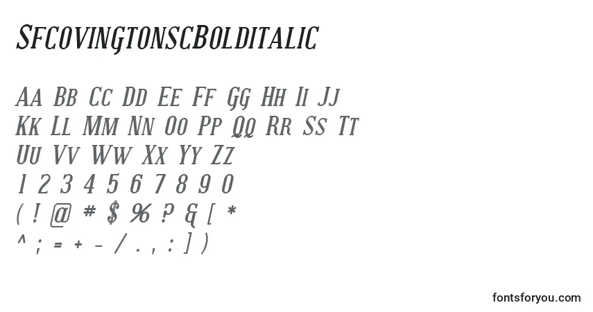 Fuente SfcovingtonscBolditalic - alfabeto, números, caracteres especiales