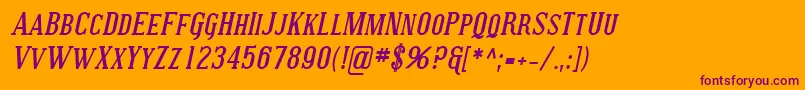 SfcovingtonscBolditalic Font – Purple Fonts on Orange Background