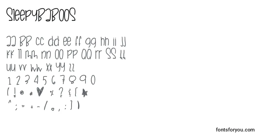 Шрифт Sleepybaboos – алфавит, цифры, специальные символы