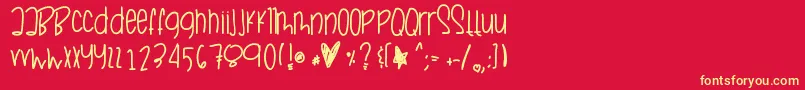Шрифт Sleepybaboos – жёлтые шрифты на красном фоне